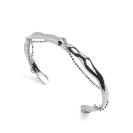 Twist Line Bangle Silver