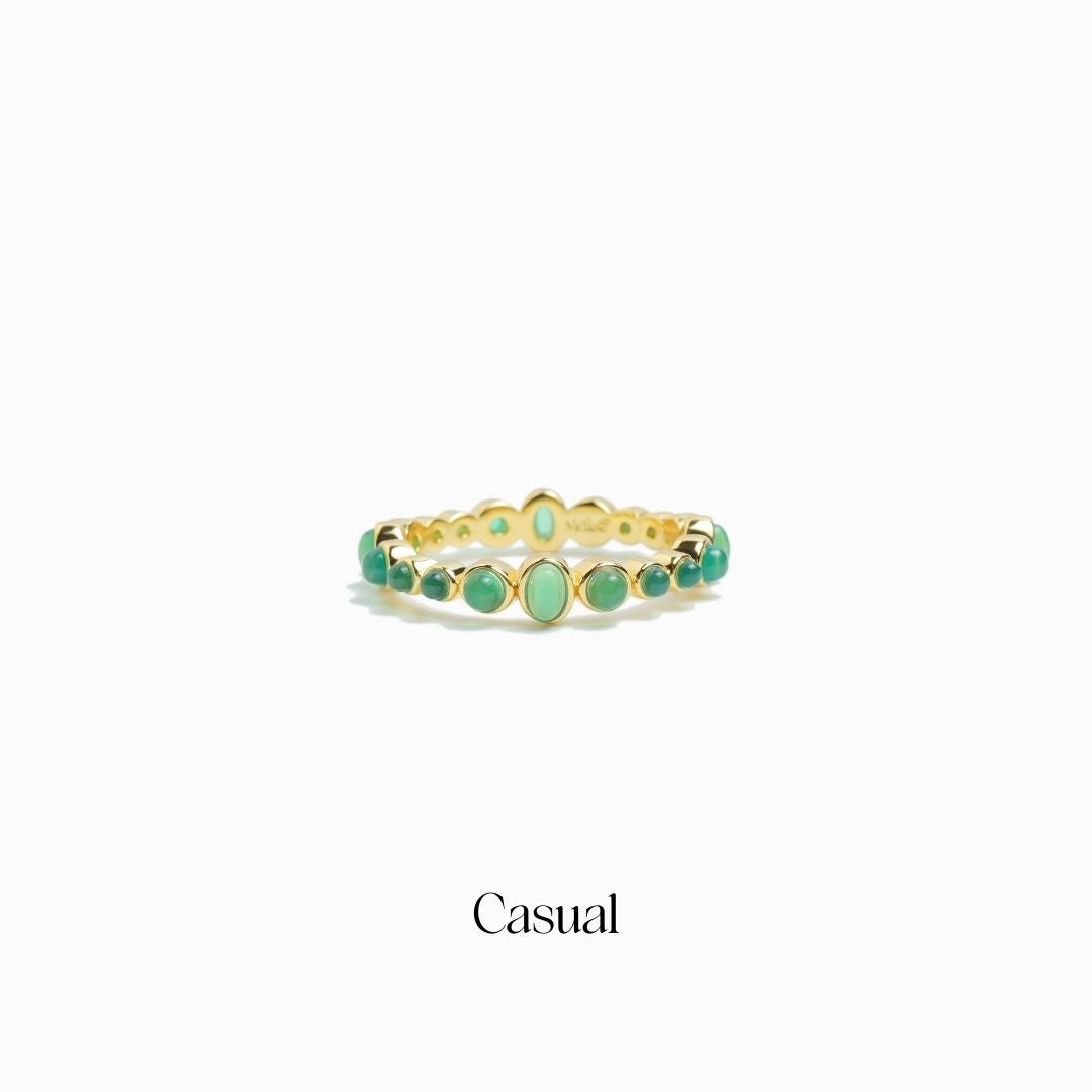 Dot Line Ring- Yellow Stone 【Luxe】（Silver） | Melloff