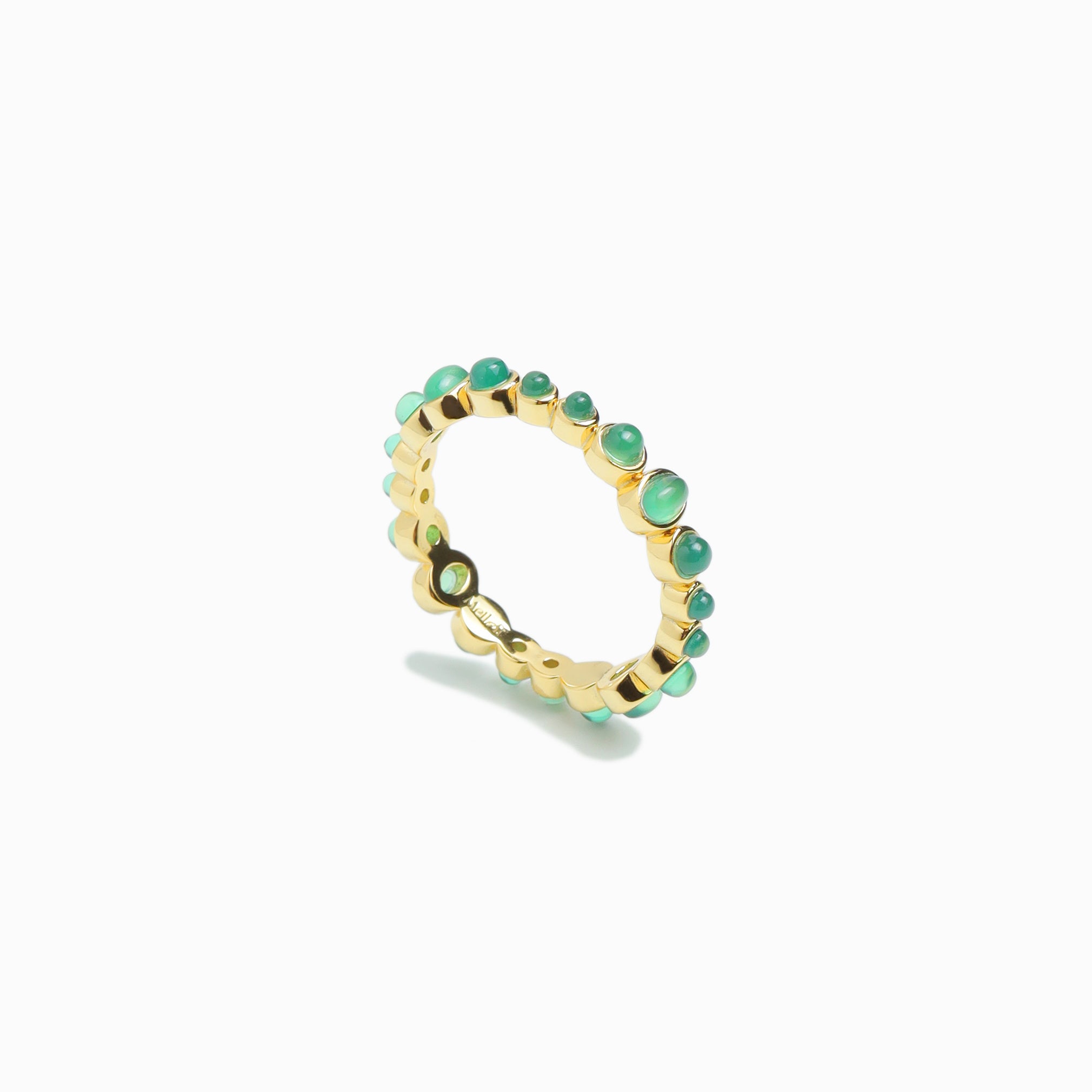Dot Line Ring- Green Stone 【Casual】（Gold） | Melloff