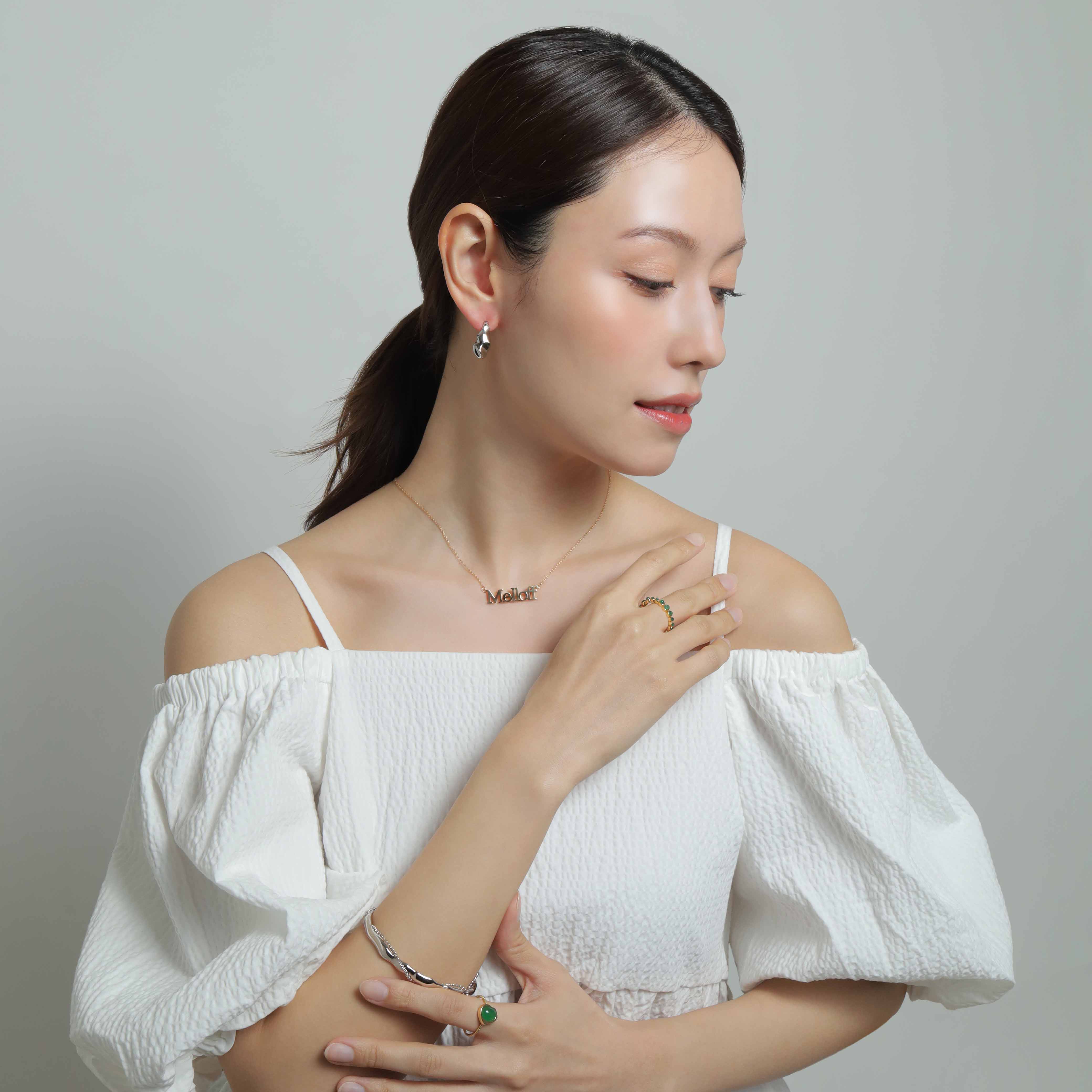 Drop Metal Pierce【Luxe】（Silver） | Melloff