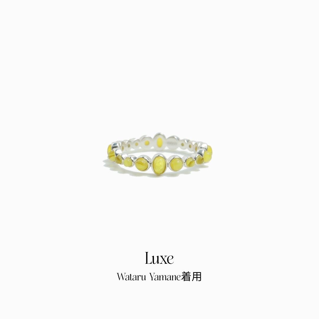 Dot Line Ring- Green Stone 【Luxe】（Gold） | Melloff